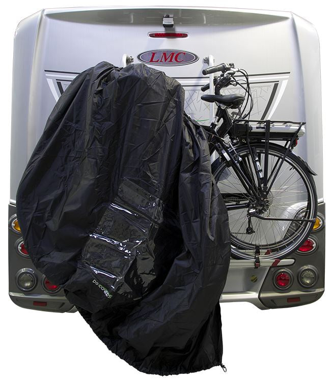 Fietsdragerhoes DS Covers STAR met gevarenbordhouder - zwart