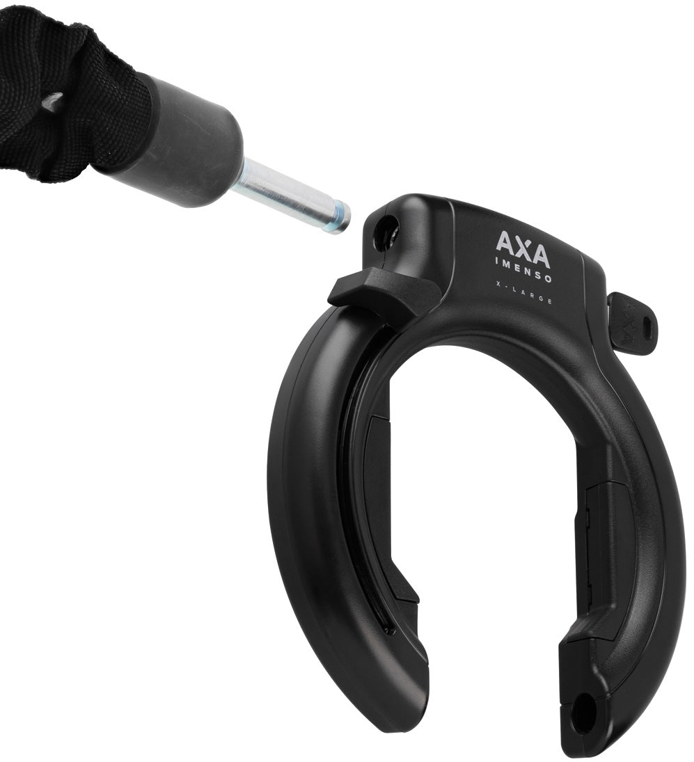 Set Ringslot Axa Imenso XL met uitneembare sleutel +insteekketting Axa ULC 130 + zadeltas - zwart