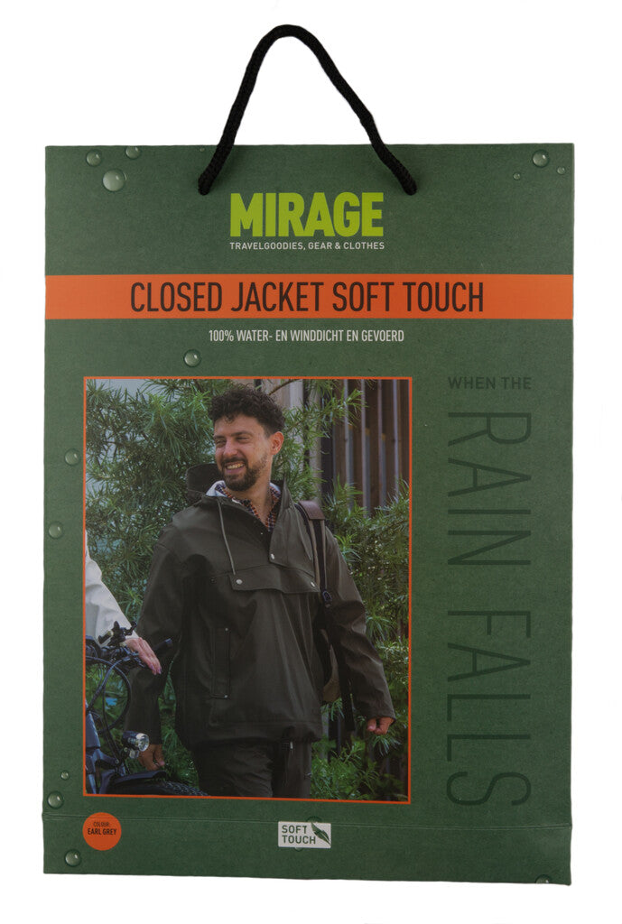 Regenjas Mirage Rainfall Closed Jacket - maat L - gemaakt van polyester soft touch - earl grey