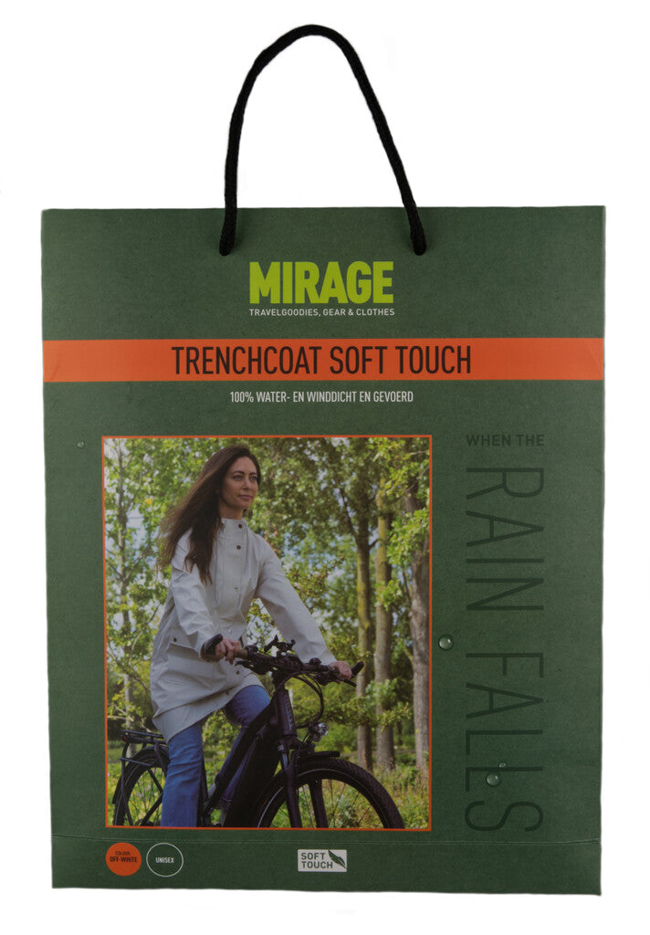 Regenjas Mirage Rainfall Trenchcoat - maat L - gemaakt van polyester soft touch - off white