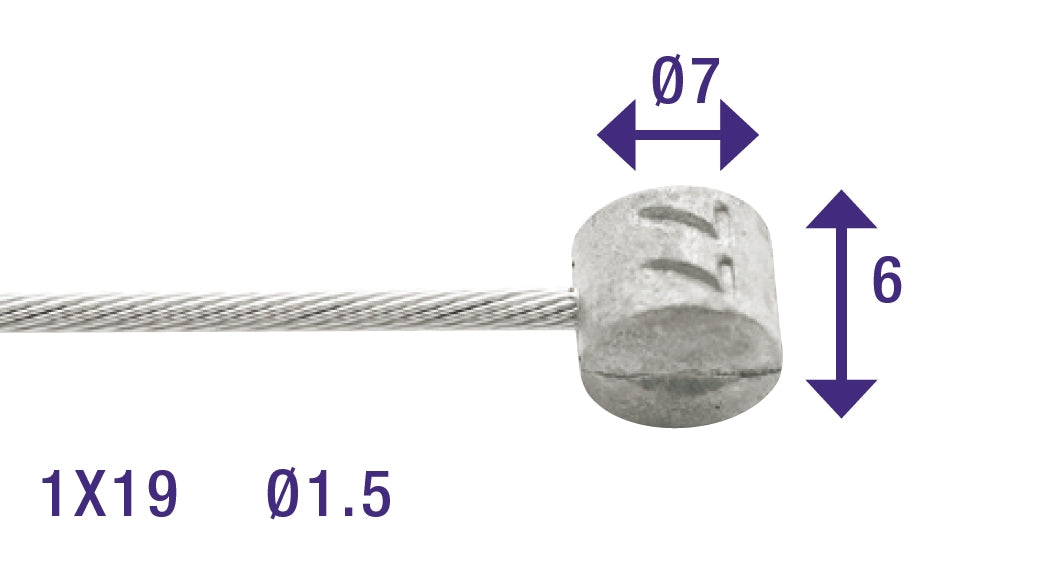 Rem binnenkabel Elvedes 2250mm gegalvaniseerd ø1,5mm T-nippel (op kaart)