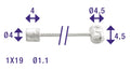 Schakel binnenkabel Elvedes 2250mm verzinkt ø1,1mm Shimano / Huret N-nippel en T-nippel (op kaart) - Zilver