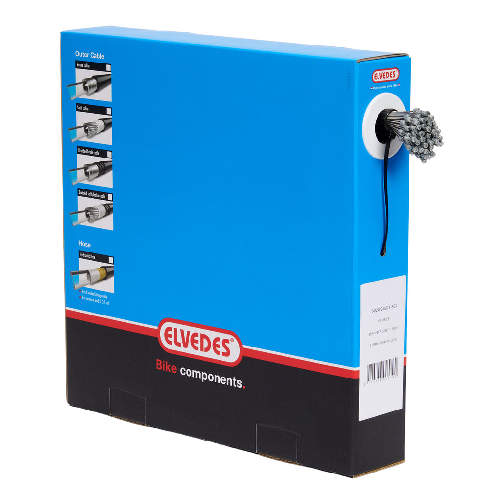 Schakel binnenkabel Elvedes 2250mm RVS Slick ø1,1mm N-nippel (100 stuks) - Zilver