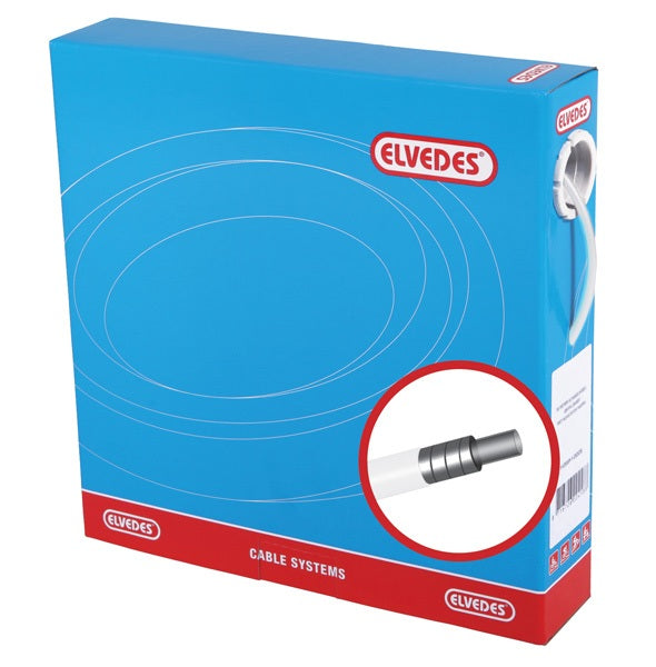 Rem buitenkabel Elvedes met teflon voering ø5,0mm / 30 meter - wit (in een doos)