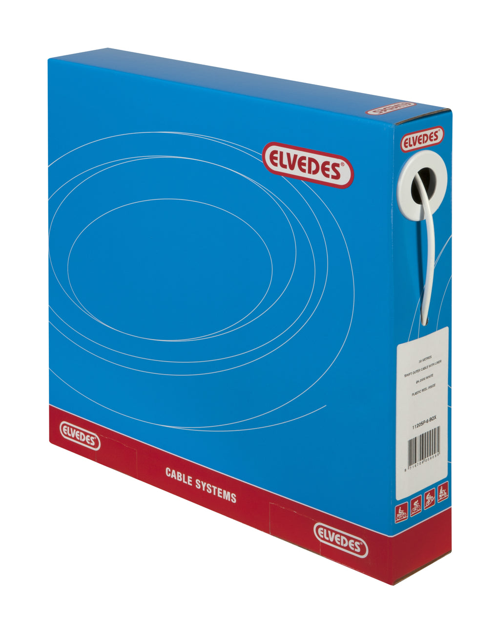 Schakel buitenkabel Elvedes met teflon voering 30 meter / Ø4,2mm - wit (30 meter in doos)