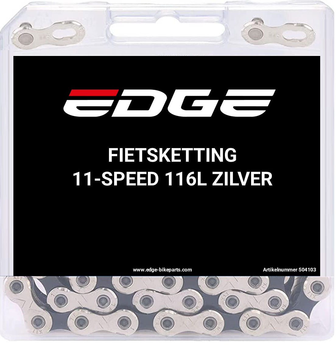 Fietsketting 11 speed Edge CHN-004 met 116 schakels - zilver