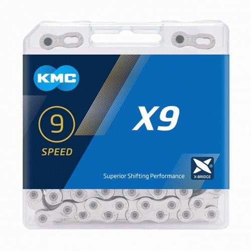 Ketting 9 speed KMC X9  114 schakels - zilver / grijs