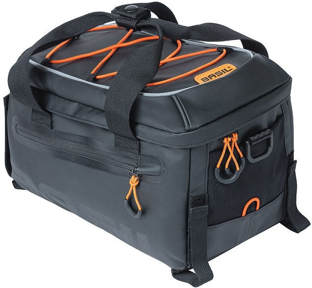 Bagagedragertas Basil Miles Tarpaulin 7 liter 32 x 20 x 20 cm - zwart/oranje