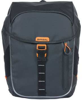 Fietsrugzak Basil Miles Tarpaulin Nordlicht 17 liter 31 x 17 x 44 cm - zwart/ oranje