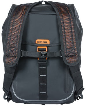 Fietsrugzak Basil Miles Tarpaulin Nordlicht 17 liter 31 x 17 x 44 cm - zwart/ oranje