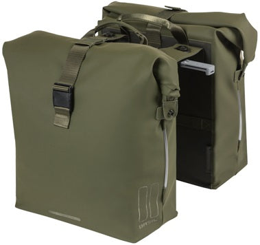 Dubbele fietstas Basil SoHo Nordlicht MIK 41 liter 31 x 13 x 37 cm - mosgroen
