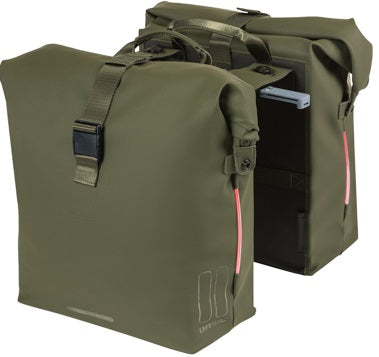 Dubbele fietstas Basil SoHo Nordlicht MIK 41 liter 31 x 13 x 37 cm - mosgroen