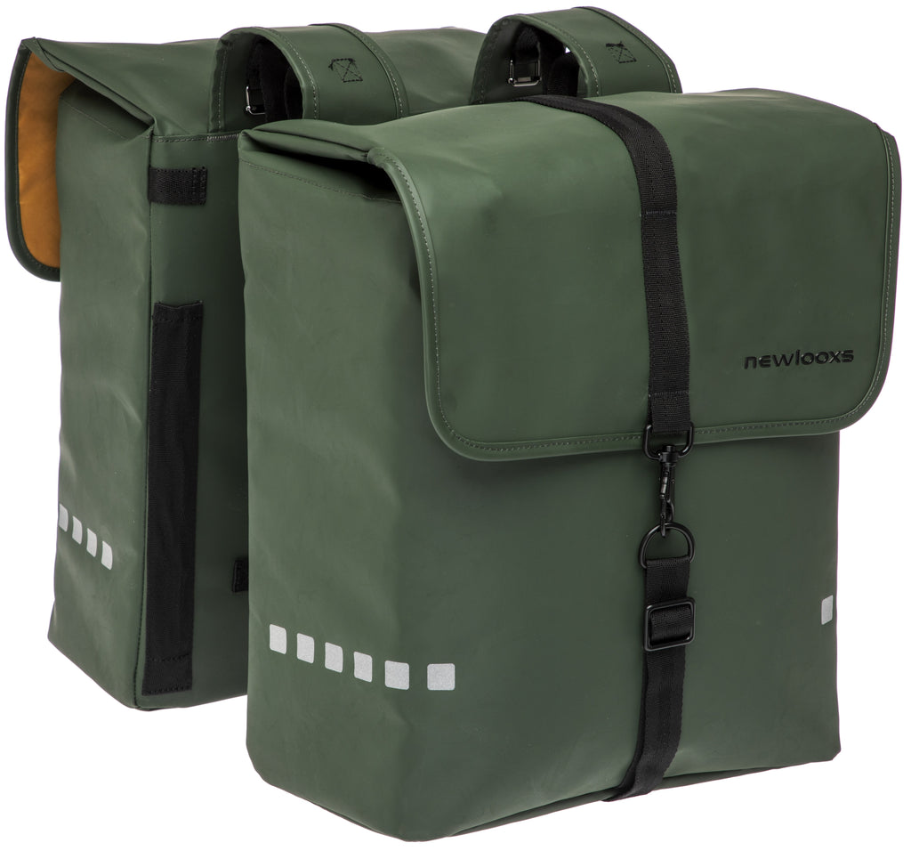 Dubbele fietstas New Looxs Odense 39 liter 34 x 16 x 38 cm (x2) - groen