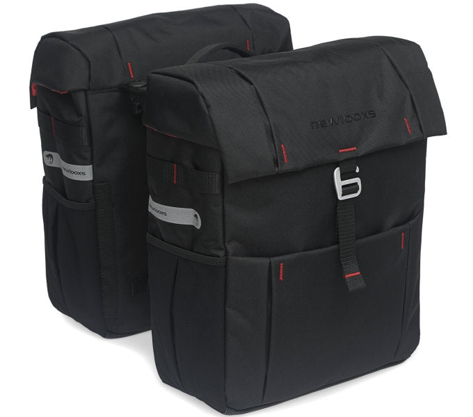 Dubbele fietstas New Looxs Vigo Double Racktime 37 liter 31 x 40 x 15 cm (2x) - zwart