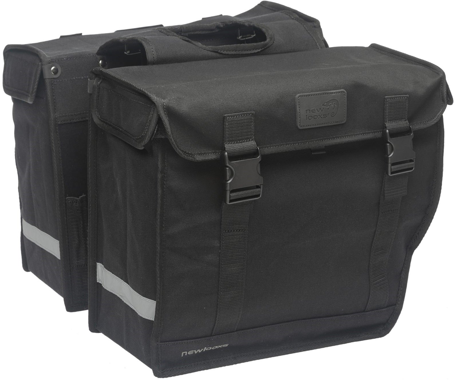 Dubbele fietstas New Looxs Canvas Hybride 46,5 liter 39 x 33 x 19 cm (2x) - zwart