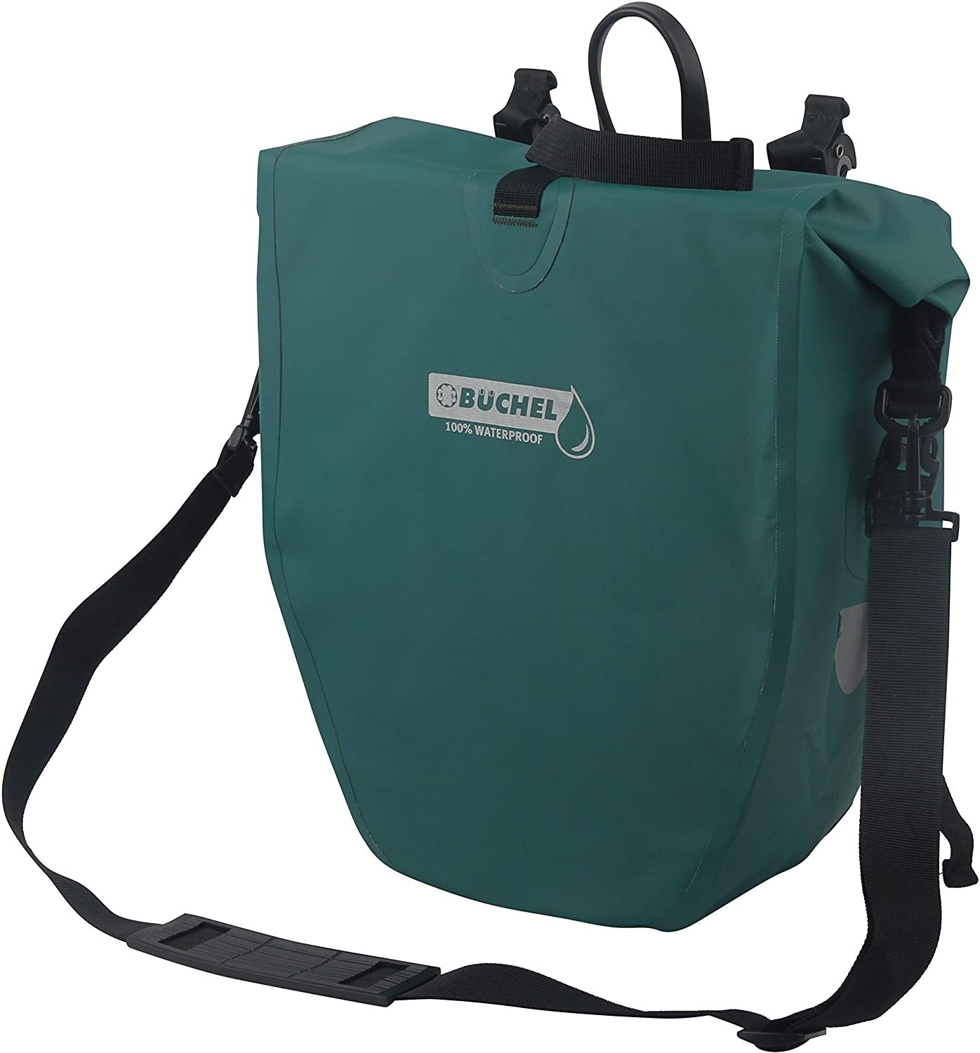 Enkele fietstas Büchel 100% waterdicht 25,4 liter - turquoise