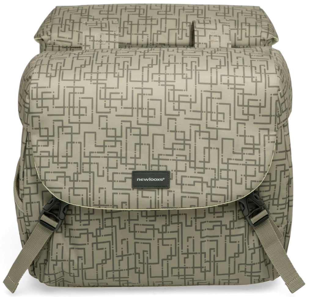 Dubbele fietstas New Looxs Mondi Joy Double MIK 38 liter 37 x 16 x 32 cm (2x) - ivy walnut