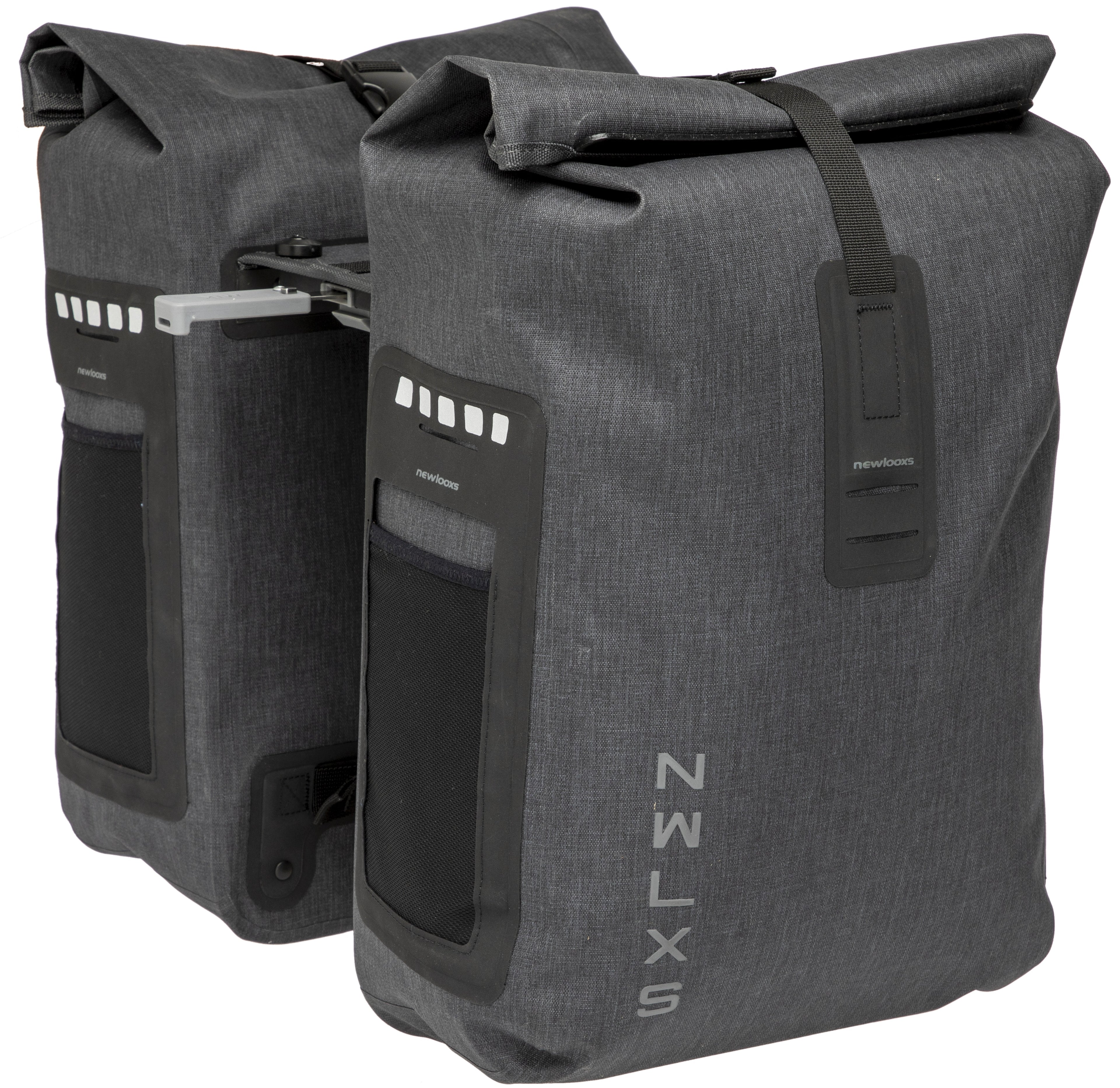 Dubbele fietstas New Looxs Varo Double MIK 40 liter 28 x 43 x 17 cm (x2) - grijs