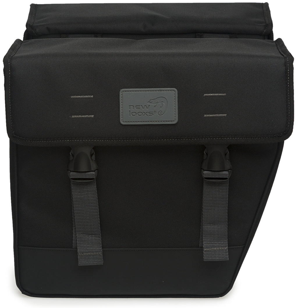 Dubbele fietstas New Looxs Origin Double Hybride 33 liter 35cm x 15cm x 33cm (2x) - zwart