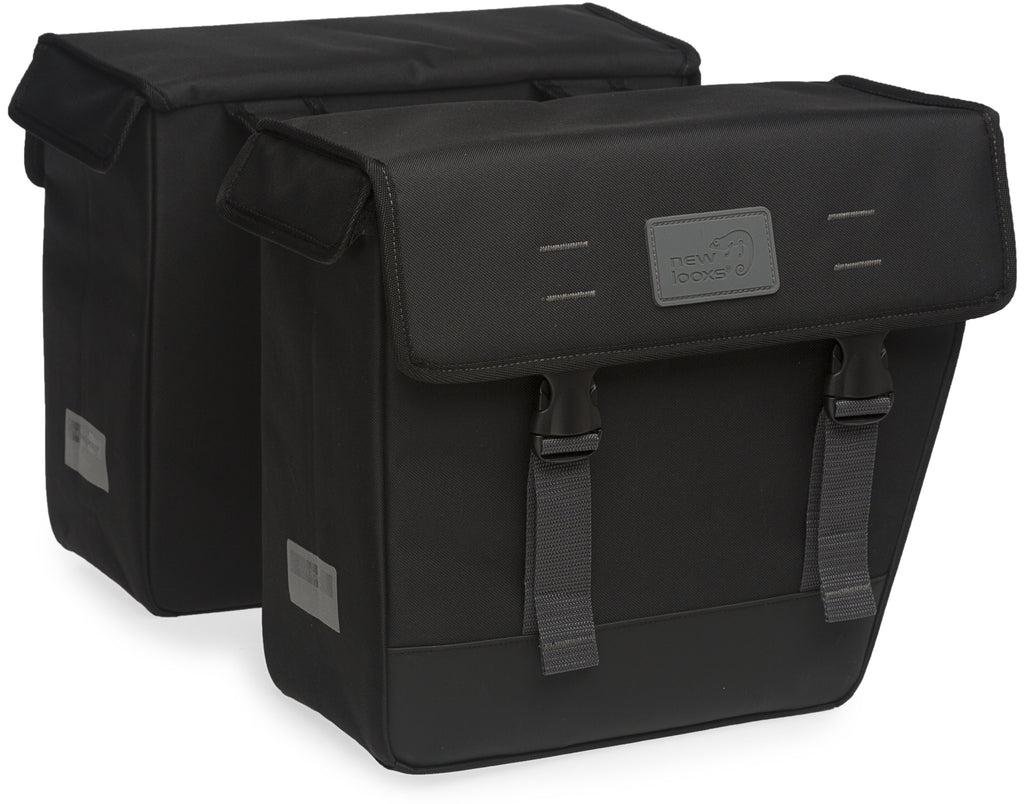 Dubbele fietstas New Looxs Origin Double Hybride 33 liter 35cm x 15cm x 33cm (2x) - zwart