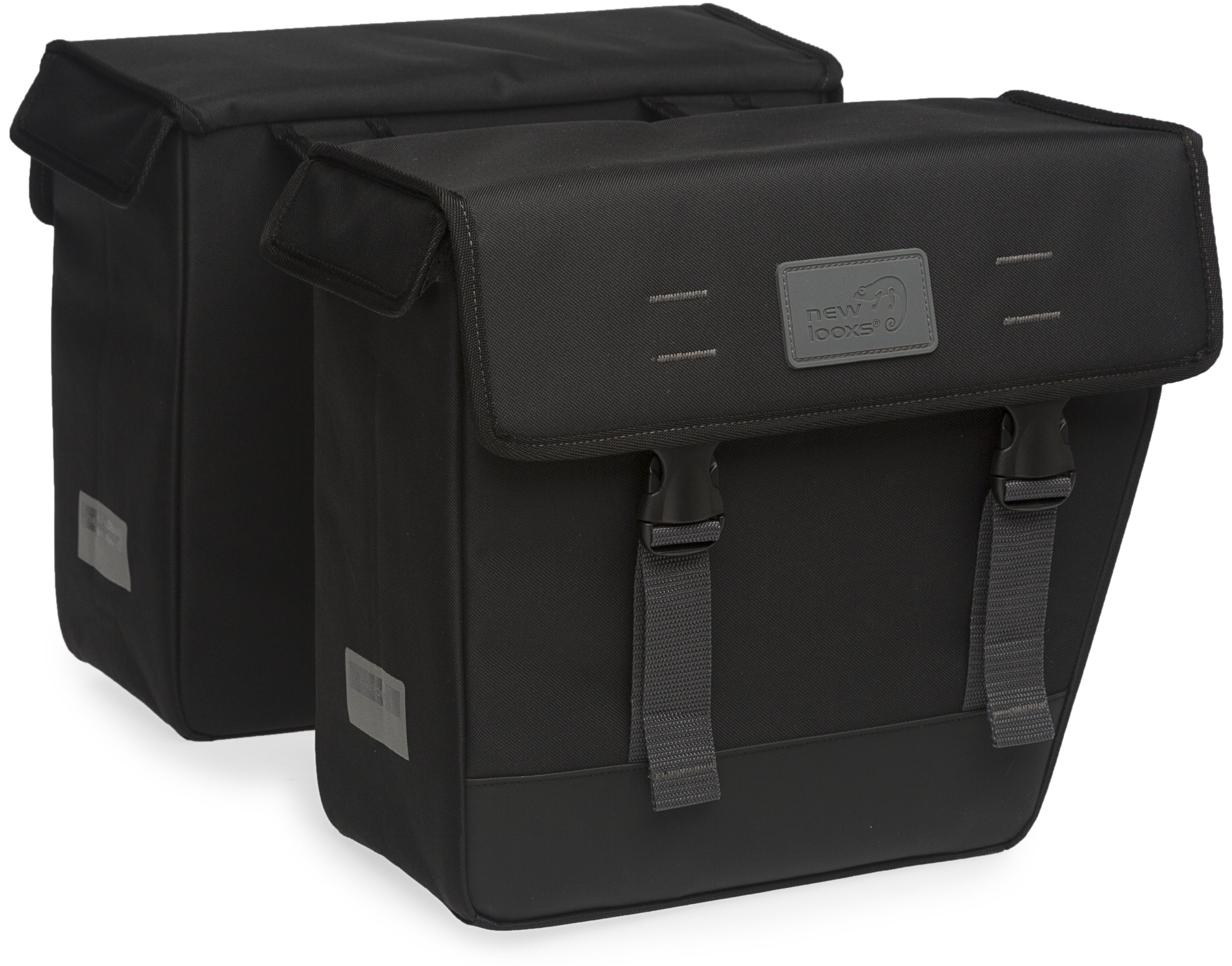 Dubbele fietstas New Looxs Origin Double Hybride 33 liter 35cm x 15cm x 33cm (2x) - zwart