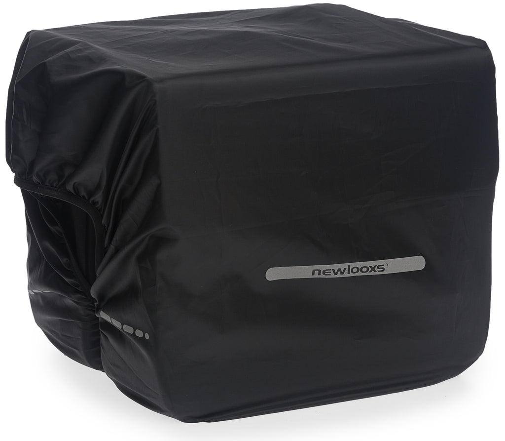 Regenhoes New Looxs voor dubbele tassen 40cm x 97cm met reflectie - zwart