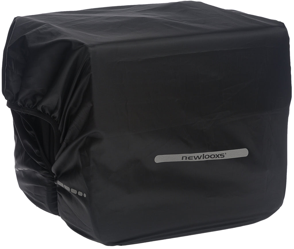 Regenhoes New Looxs voor dubbele tassen 40cm x 97cm met reflectie - zwart