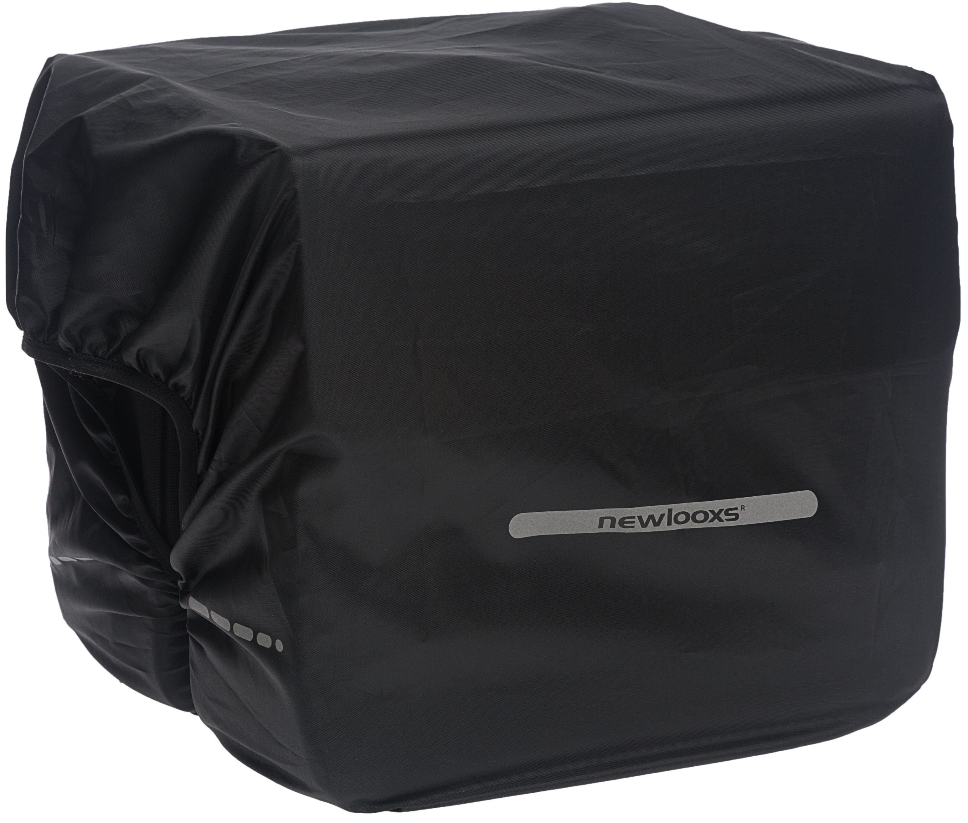 Regenhoes New Looxs voor dubbele tassen 40cm x 97cm met reflectie - zwart
