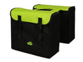 Dubbele fietstas Greenlands 34 liter 37 x 33 x 14cm (2x)  - zwart / lime groen