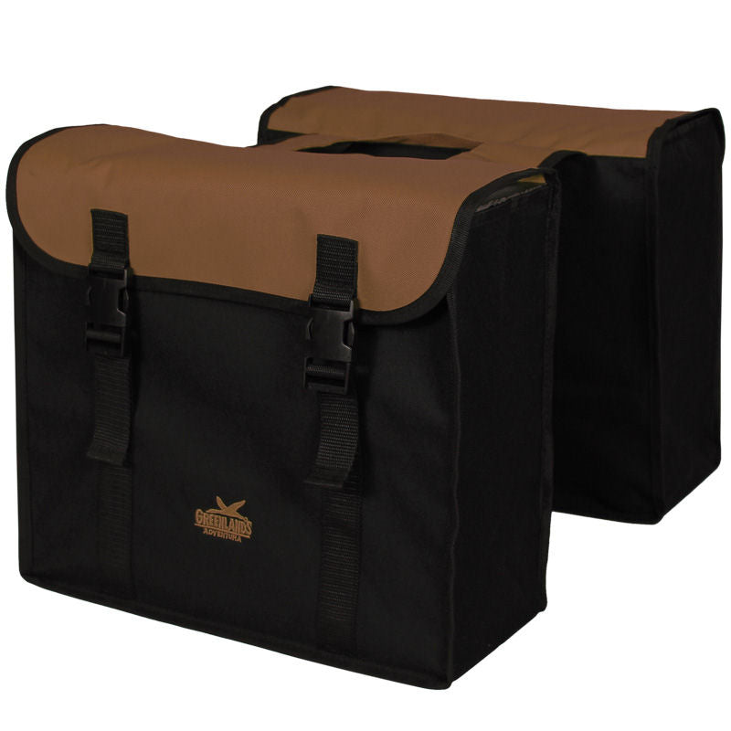 Dubbele fietstas Greenlands 34 liter 37 x 33 x 14cm (2x)  - zwart / bruin