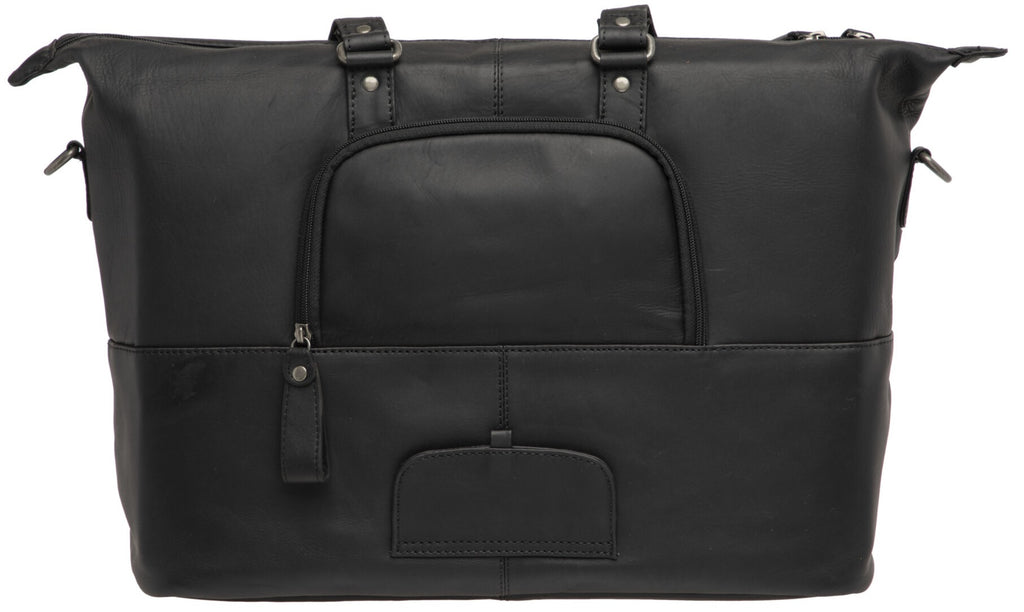 Fietstas New Looxs Verla 21 liter 34 x 18 x 44cm - gemaakt van luxe leer - zwart