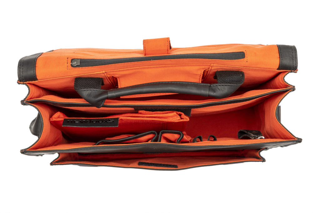 Fietstas New Looxs Fellini 18 liter 40 x 15 x 32 cm - gemaakt van luxe leder - zwart