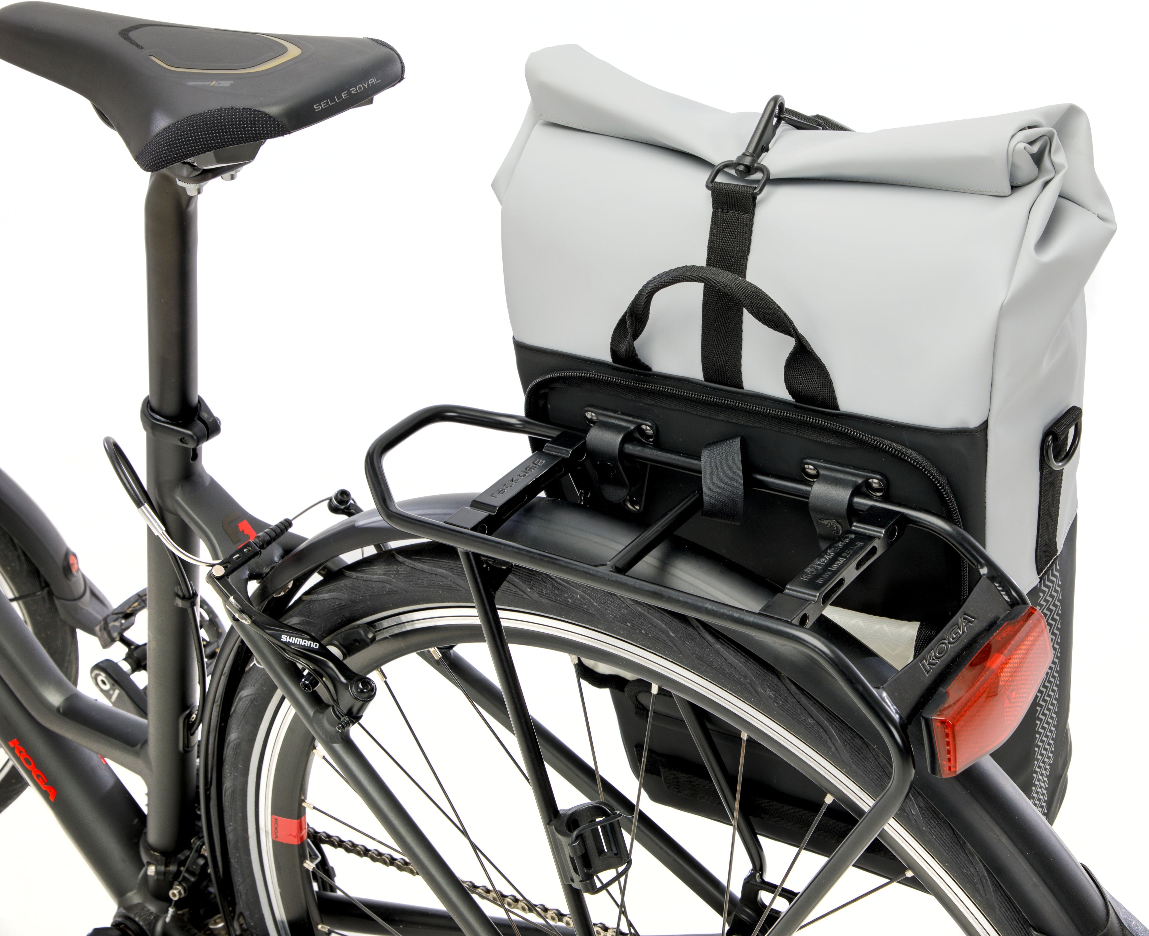 Fietsshopper New Looxs Nyborg 17 liter 30 x 17 x 37 cm - lichtgrijs/zwart