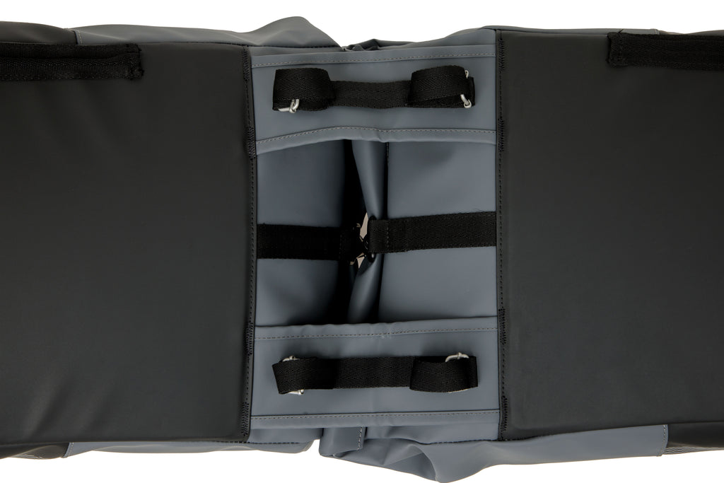 Dubbele fietstas New Looxs Nyborg 34 liter - 30 x 17 x 37cm (x2) - donkergrijs/zwart