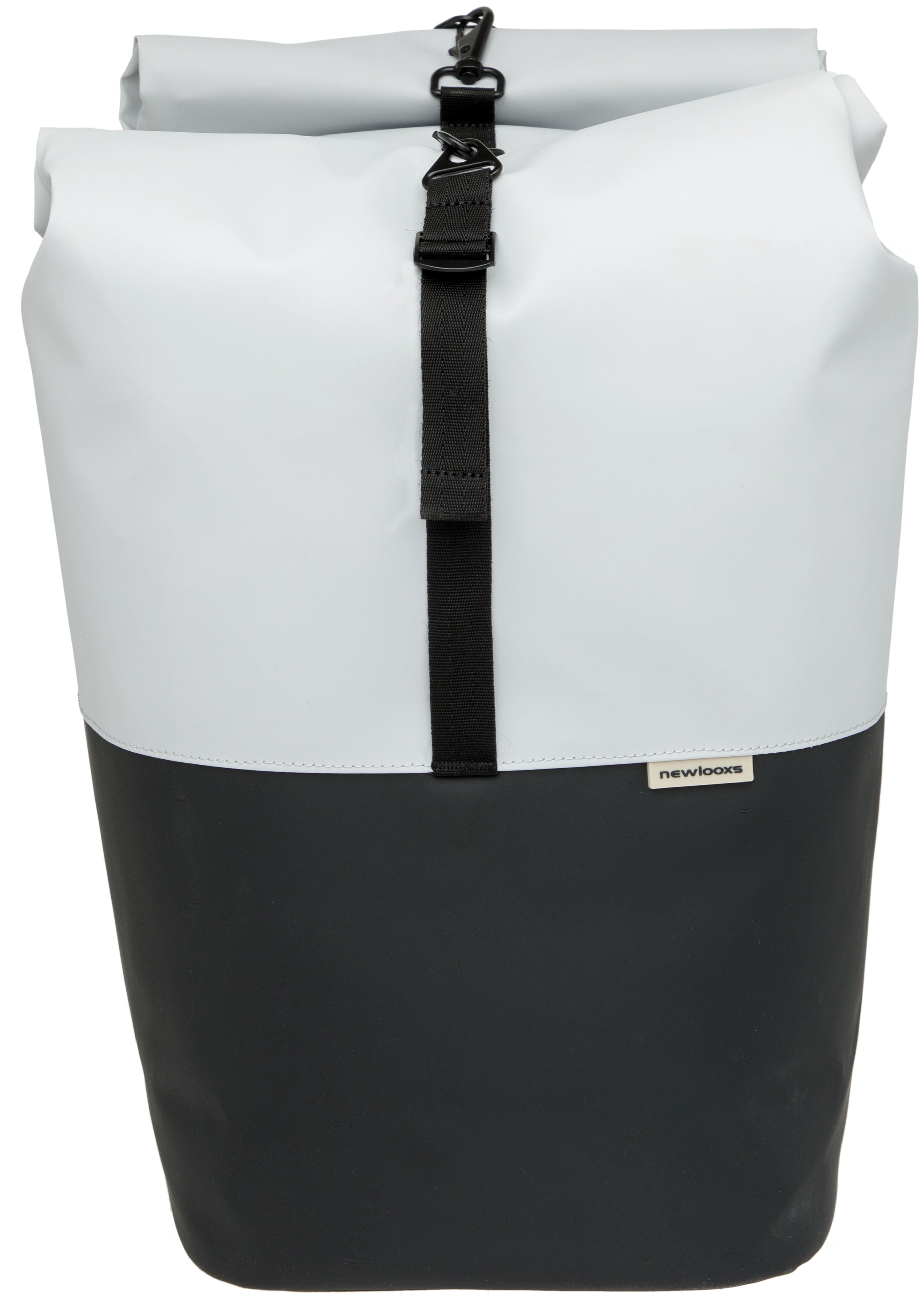 Dubbele fietstas New Looxs Nyborg 34 liter - 30 x 17 x 37cm (x2) - lichtgrijs/zwart