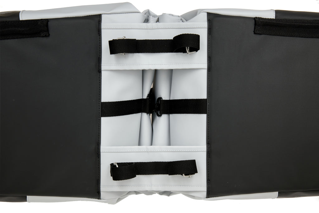 Dubbele fietstas New Looxs Nyborg 34 liter - 30 x 17 x 37cm (x2) - lichtgrijs/zwart