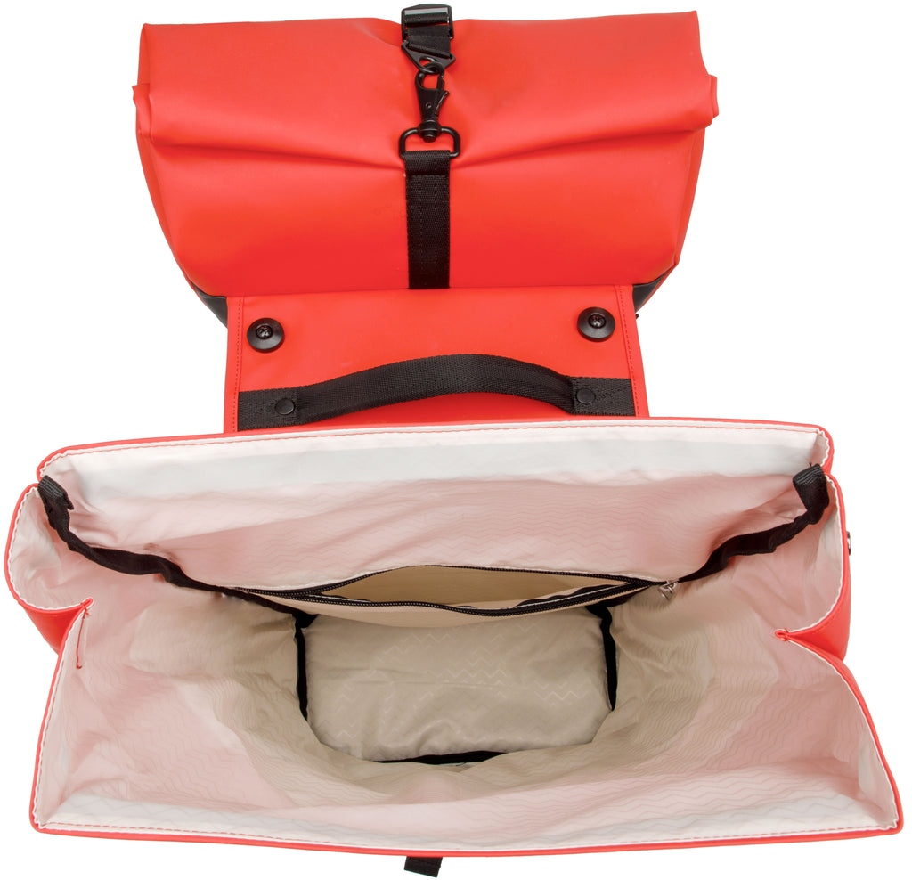 Dubbele fietstas New Looxs Nyborg MIK 34 liter - 30 x 17 x 37cm (x2) - rood/zwart