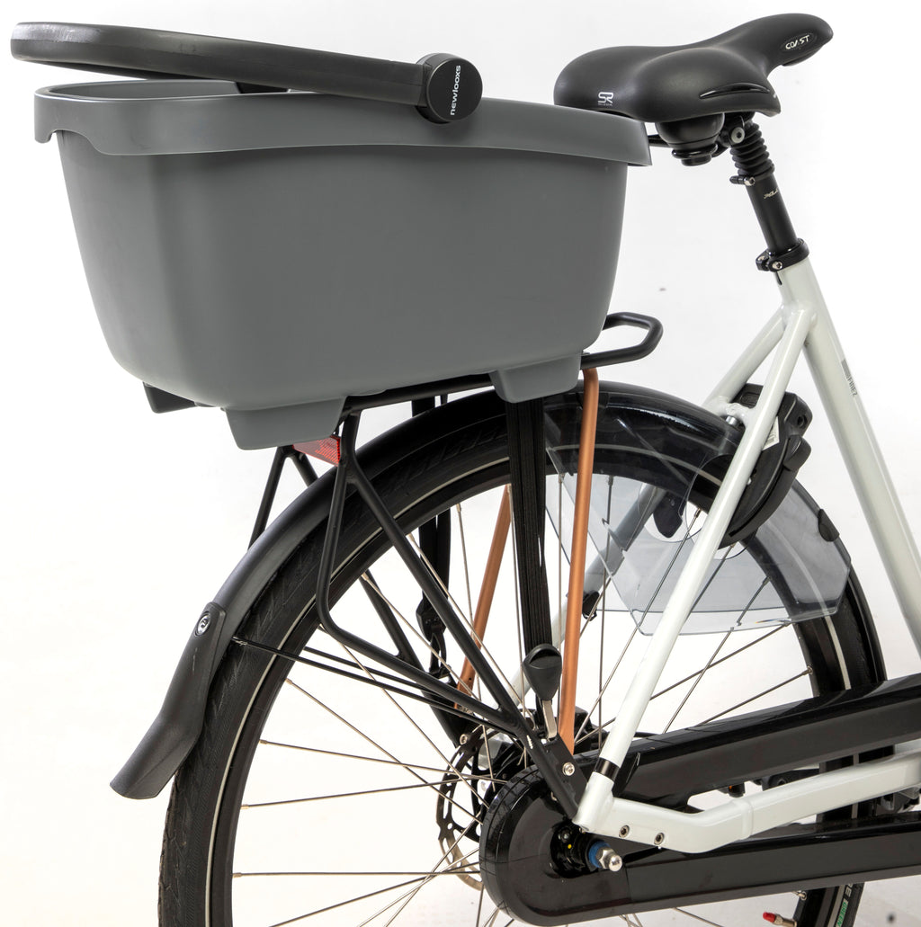 Gerecyclede (honden)fietsmand New Looxs Clipper Racktime 2.0 - anthraciet