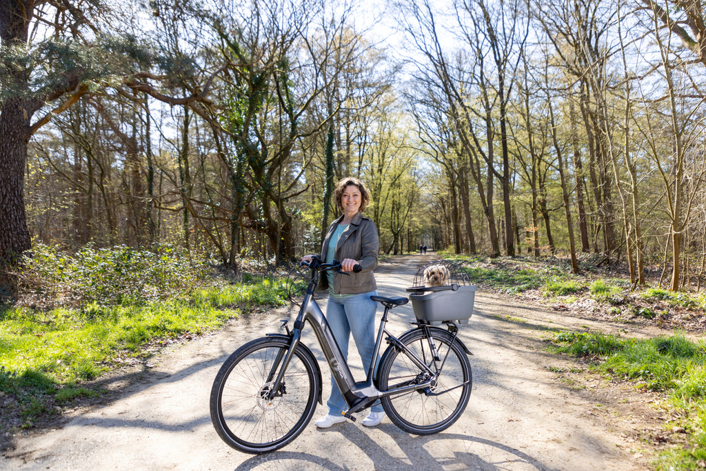 Gerecyclede (honden)fietsmand New Looxs Clipper 28 liter - 49 x 37 x 29 cm - anthraciet