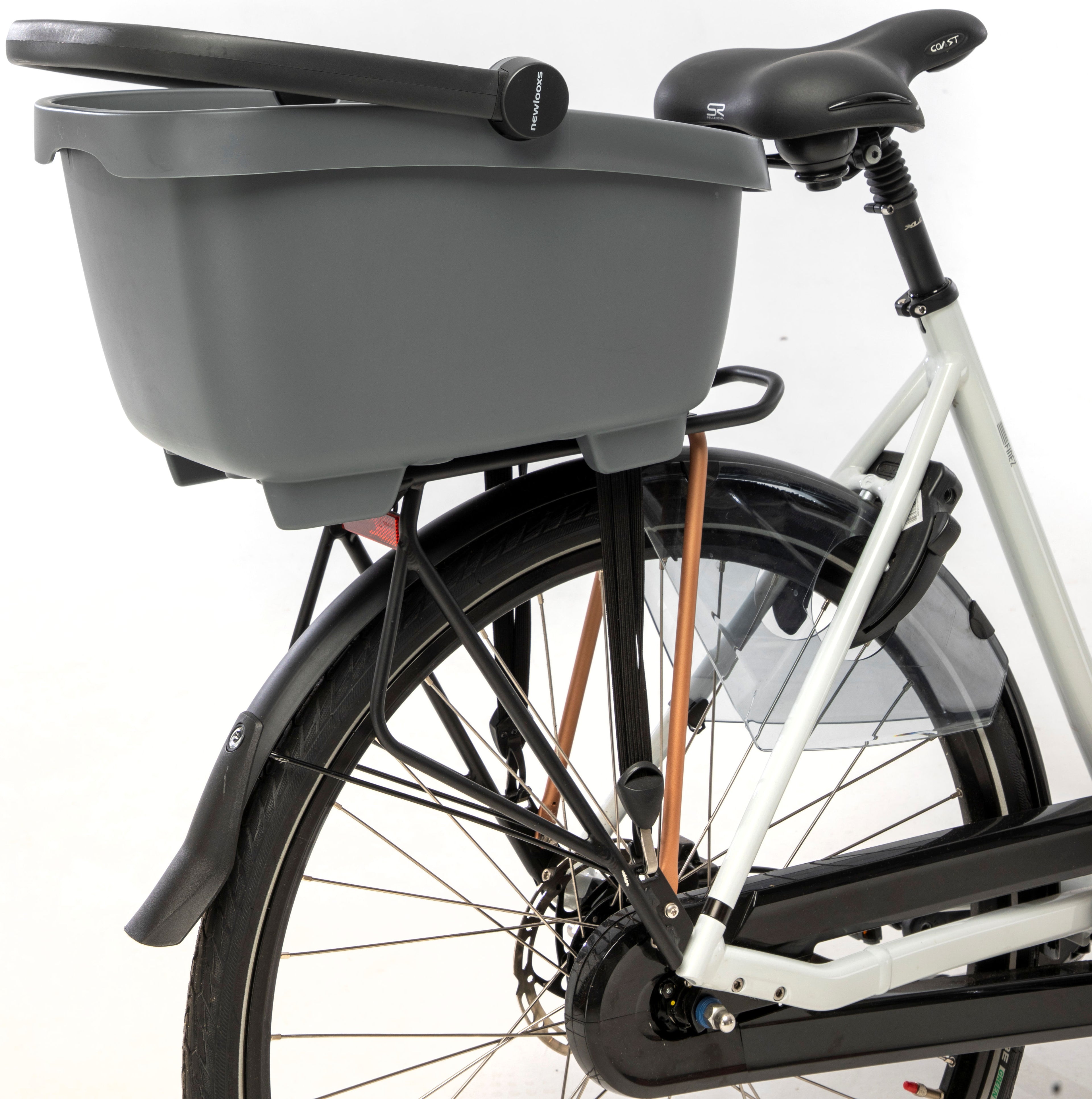 Gerecyclede (honden)fietsmand New Looxs Clipper MIK 28 liter - 49 x 37 x 29 cm - anthraciet