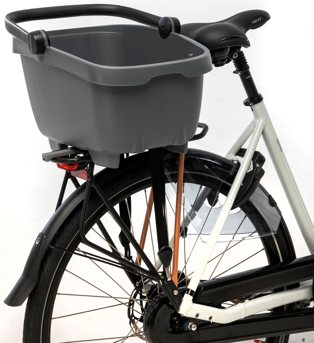 Gerecyclede (honden)fietsmand New Looxs Clipper MIK 28 liter - 49 x 37 x 29 cm - anthraciet