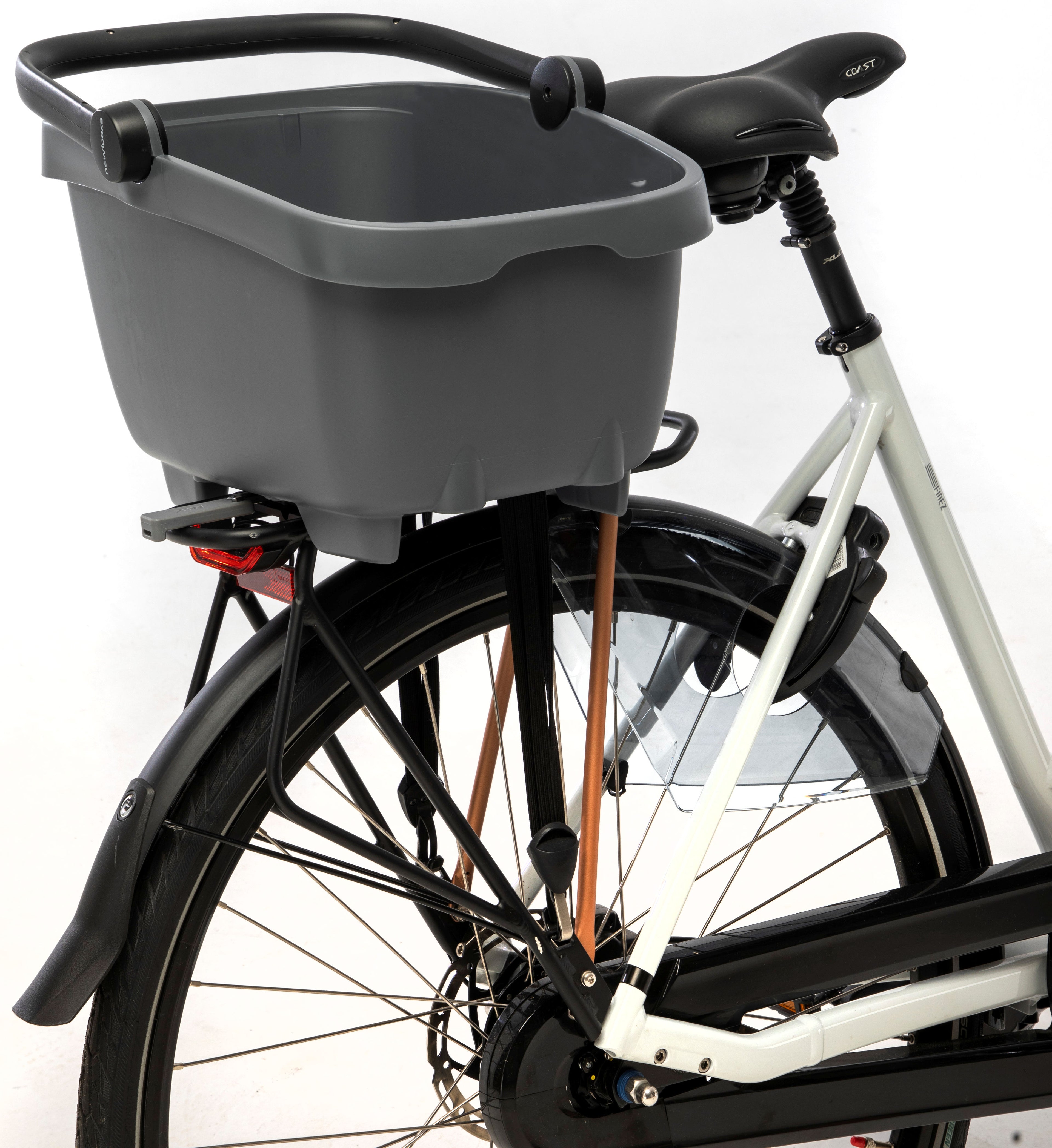 Gerecyclede (honden)fietsmand New Looxs Clipper MIK 28 liter - 49 x 37 x 29 cm - anthraciet