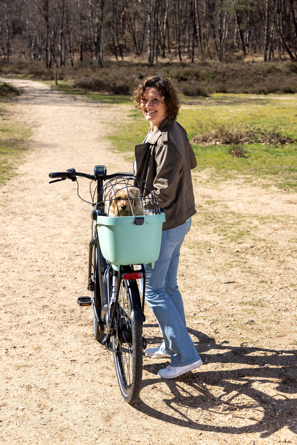 Gerecyclede (honden)fietsmand New Looxs Clipper 28 liter - 49 x 37 x 29 cm - groen