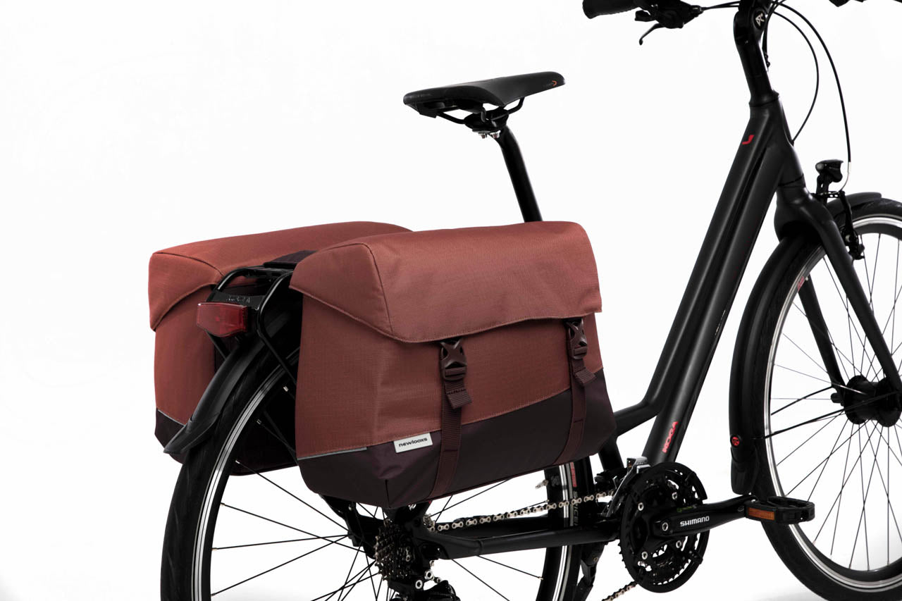 Dubbele fietstas New Looxs Joli 37 liter 38 x 18 x 29 cm (2x) - burgundy/rust