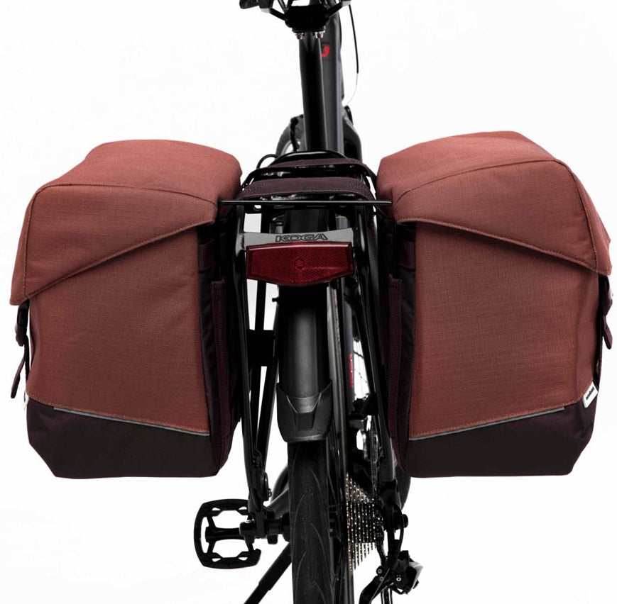 Dubbele fietstas New Looxs Joli 37 liter 38 x 18 x 29 cm (2x) - burgundy/rust