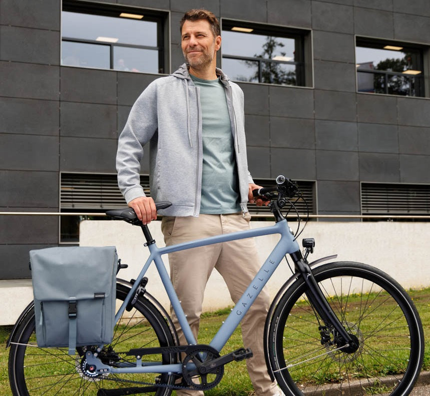 Enkele fietstas New Looxs Tulum 16 liter 35 x 17 x 37cm - groen/grijs