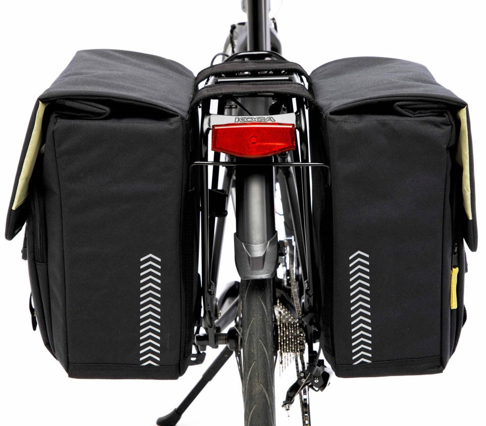 Dubbele fietstas New Looxs Tulum 32 liter 35 x 17 x 37 cm (2x) - grijs/groen