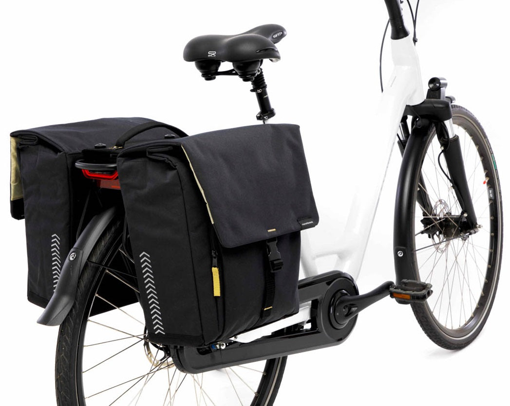 Dubbele fietstas New Looxs Tulum MIK 32 liter 35 x 17 x 37 cm - zwart