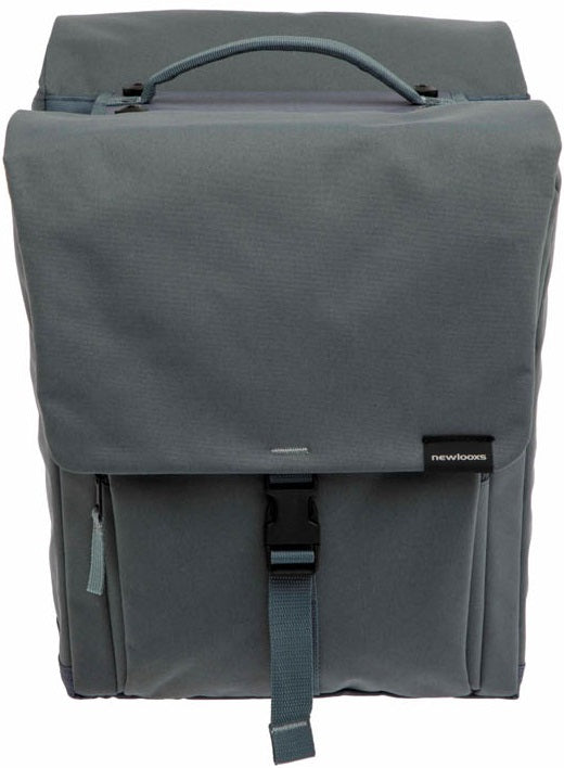 Dubbele fietstas New Looxs Tulum MIK 32 liter 35 x 17 x 37 cm - grijs/groen