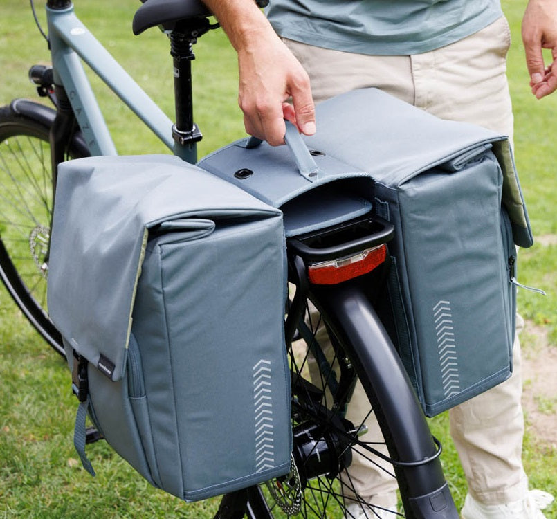Dubbele fietstas New Looxs Tulum 32 liter 35 x 17 x 37 cm (2x) - zwart afneembaar